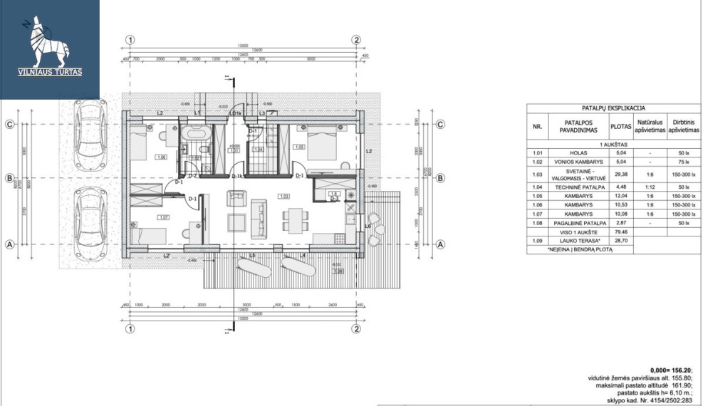 Parduodamas namas Kaštonų g., Kalvelių k., Vilniaus r. sav., 80 m2 ploto, 1 aukštai 7