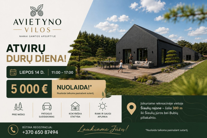 Parduodamas namas Avietyno g., Gervėnų k., Šiaulių r. sav., 80 m2 ploto, 1 aukštai 1
