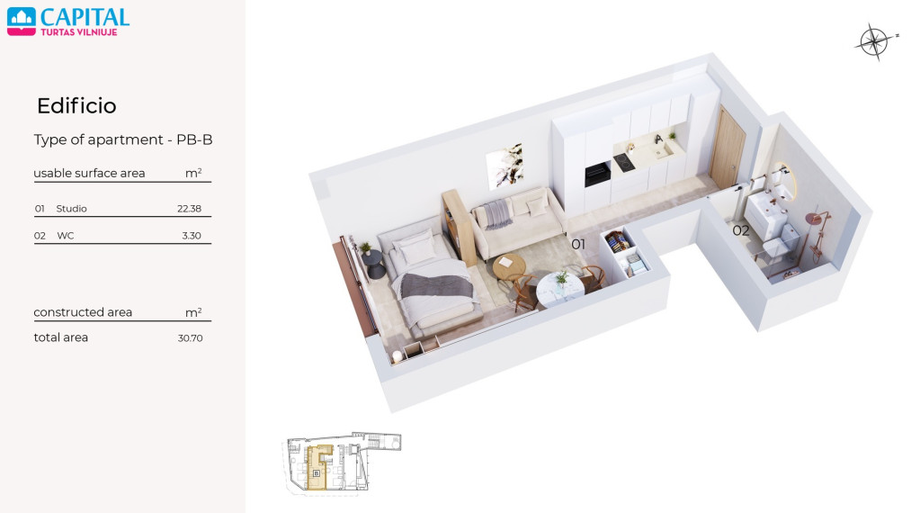 Naujos statybos studija 500 m iki jūros Torrevieja mieste nuo 109000€! 13