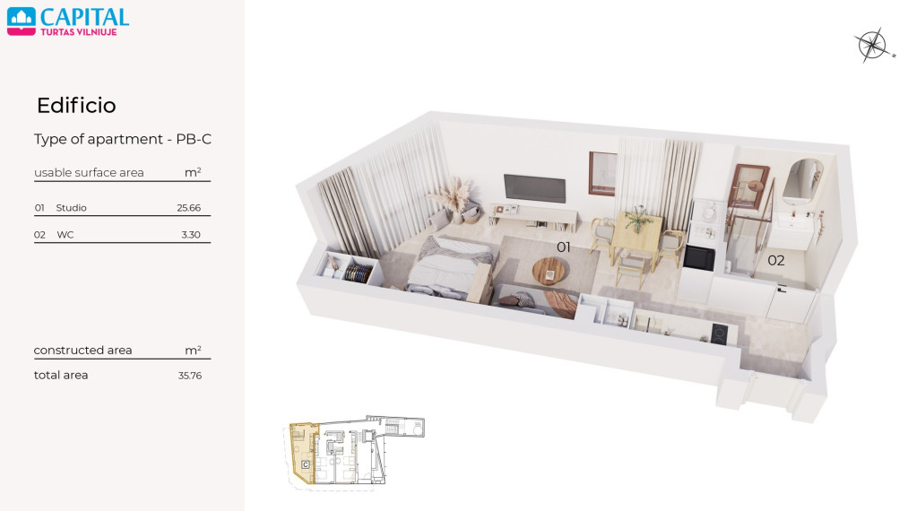 Naujos statybos studija 500 m iki jūros Torrevieja mieste nuo 109000€! 14