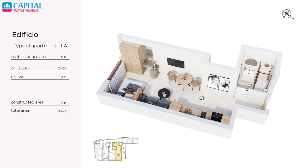 Naujos statybos studija 500 m iki jūros Torrevieja mieste nuo 109000€! 15