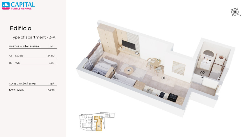Naujos statybos studija 500 m iki jūros Torrevieja mieste nuo 109000€! 20
