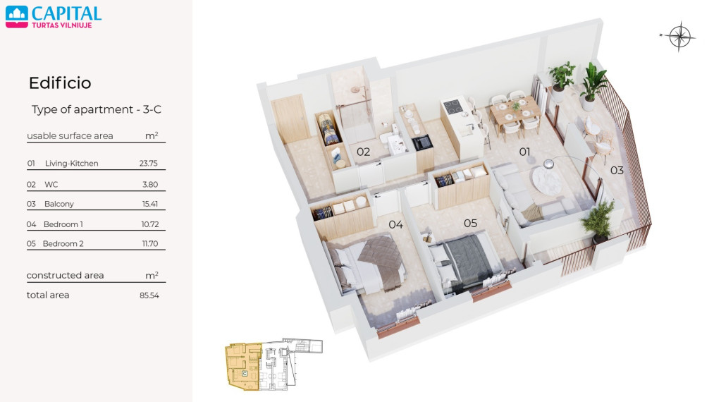 Naujos statybos studija 500 m iki jūros Torrevieja mieste nuo 109000€! 22