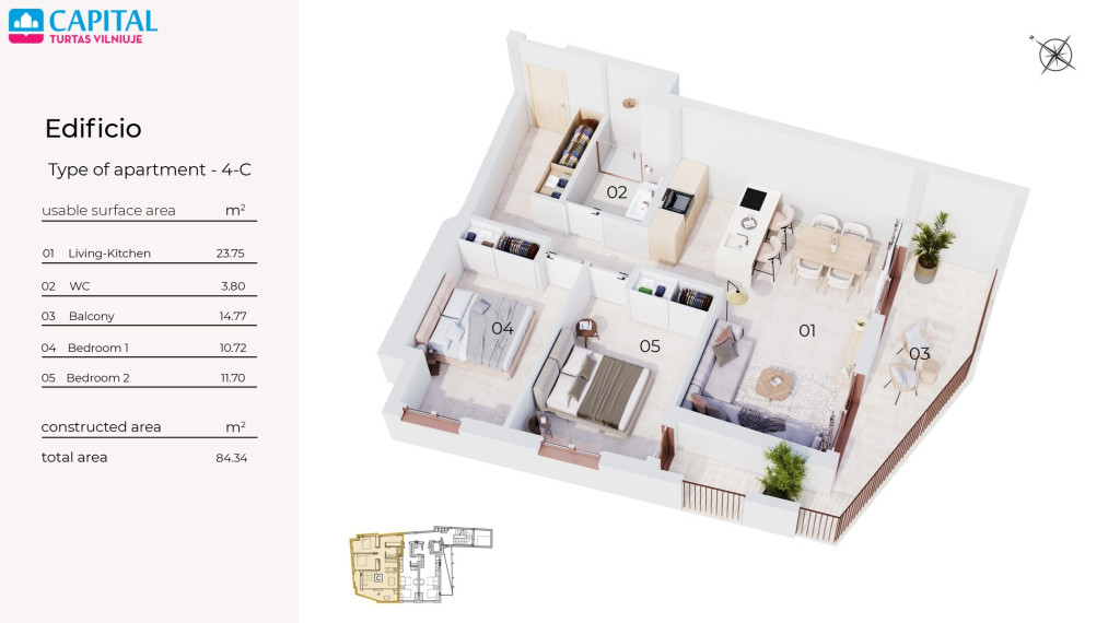 Naujos statybos studija 500 m iki jūros Torrevieja mieste nuo 109000€! 23