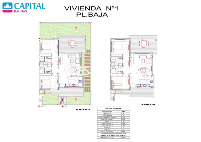Parduodamas butas Calle Mandarino, 95 , 97.00 kv.m ploto, 2 kambariai 7