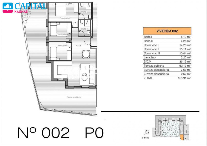 Parduodamas butas Calle Los Invernaderos , 82.00 kv.m ploto, 3 kambariai 14