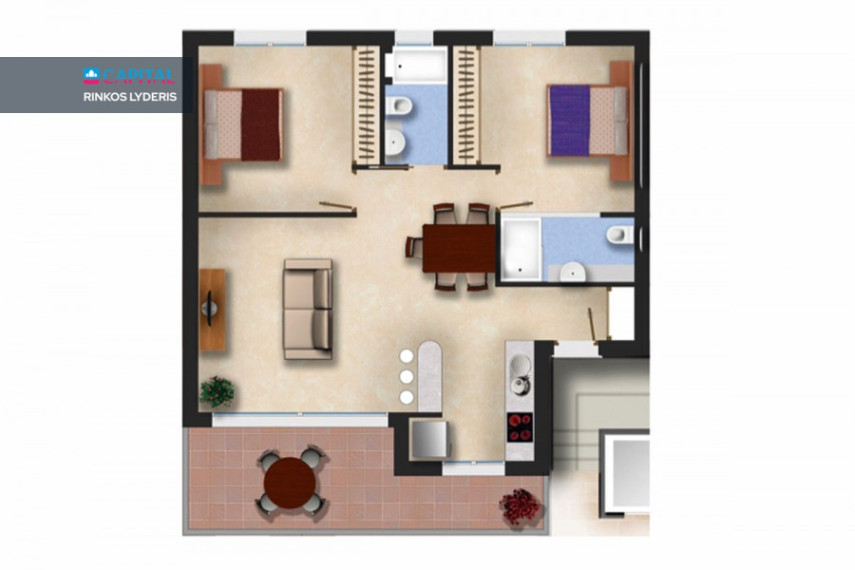 Naujai statomas prabangus butų kompleksas ant jūros kranto Beach Avenue nuo 179 000 eur! 15
