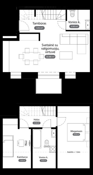 Parduodamas butas Šiaudinės g., Raudondvario k., Kauno r. sav., 68.49 m2 ploto, 3 kambariai 3