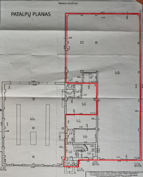 Nuomojamos administracinės, paslaugų, prekybos patalpos Išradėjų g., Pabaliai, Šiaulių m., Šiaulių m. sav., 644.83 m2 ploto 26