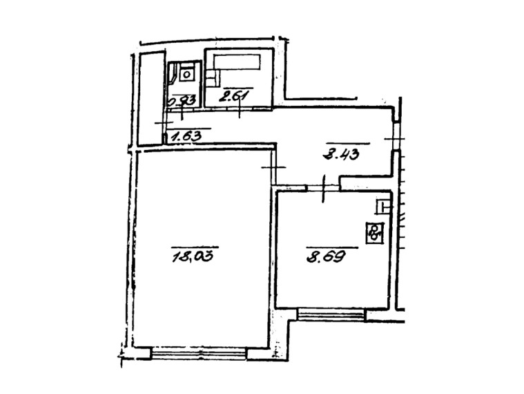 Parduodamas butas Ūmėdžių g., Žemieji Paneriai, Vilniaus m., Vilniaus m. sav., 40.32 m2 ploto, 1 kambariai 10