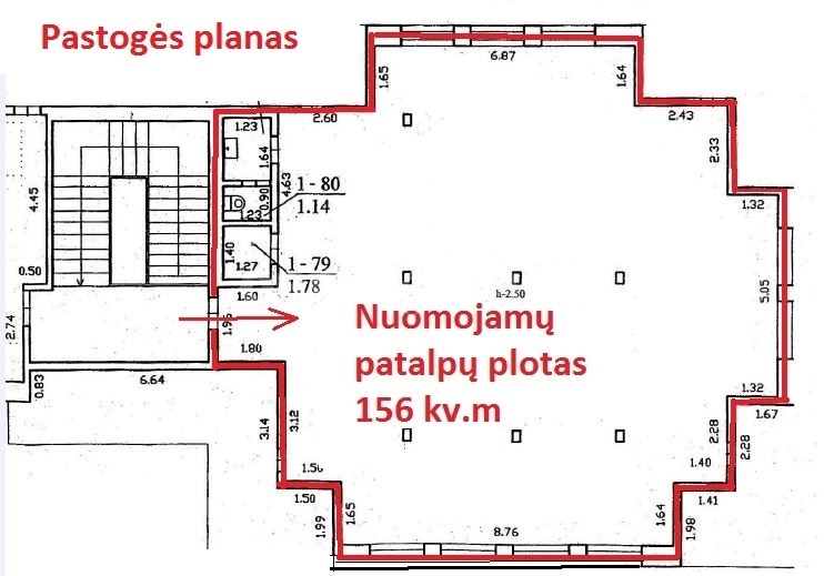 Nuomojamos administracinės, kitos paskirties patalpos J. Urbšio g., Centras, Panevėžio m., Panevėžio m. sav., 156.21 m2 ploto 12