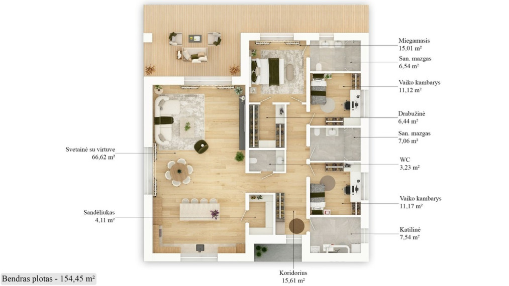 Parduodamas namas Žolynų g., Pikutiškių k., Vilniaus r. sav., 154.45 m2 ploto, 1 aukštai 27