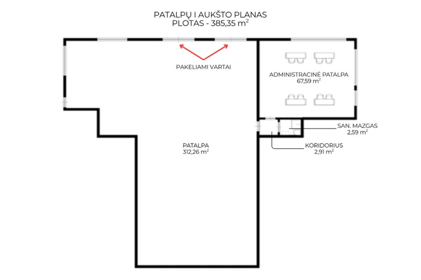 Nuomojamos administracinės, kitos paskirties, paslaugų, prekybos, sandėliavimo patalpos Gilužio g., Vilniaus m., Vilniaus m. sav., 552.46 m2 ploto 13