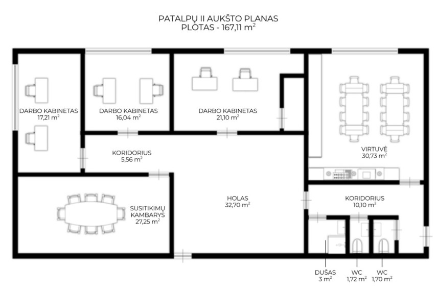 Nuomojamos administracinės, kitos paskirties, paslaugų, prekybos, sandėliavimo patalpos Gilužio g., Vilniaus m., Vilniaus m. sav., 552.46 m2 ploto 14