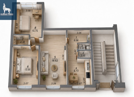 Parduodamas butas Kalvarijų g., Šnipiškės, Vilniaus m., Vilniaus m. sav., 64.06 m2 ploto, 3 kambariai
