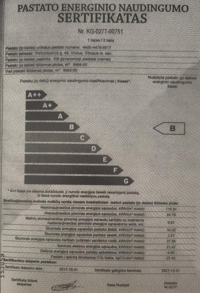 Parduodamas butas Perkūnkiemio g., Pašilaičiai, Vilniaus m., Vilniaus m. sav., 50.01 m² ploto 2 kambariai 18
