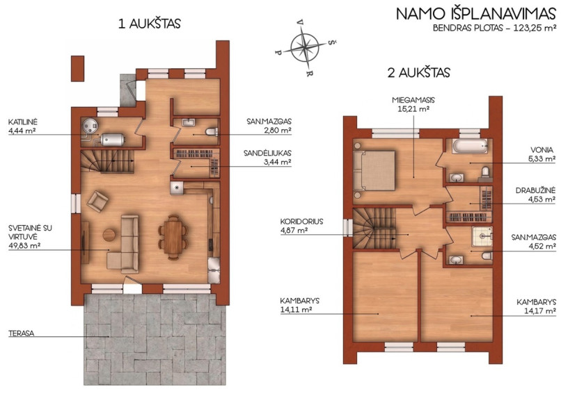 Parduodamas namas Grendavės g., Vilniaus m., Vilniaus m. sav., 123.25 m2 ploto, 2 aukštai 31