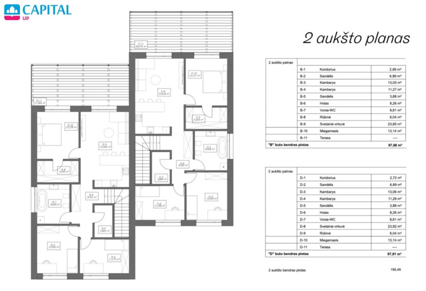 Parduodamas butas Upės g., Krėslynų k., Jonavos r. sav., 98 m2 ploto, 4 kambariai 34