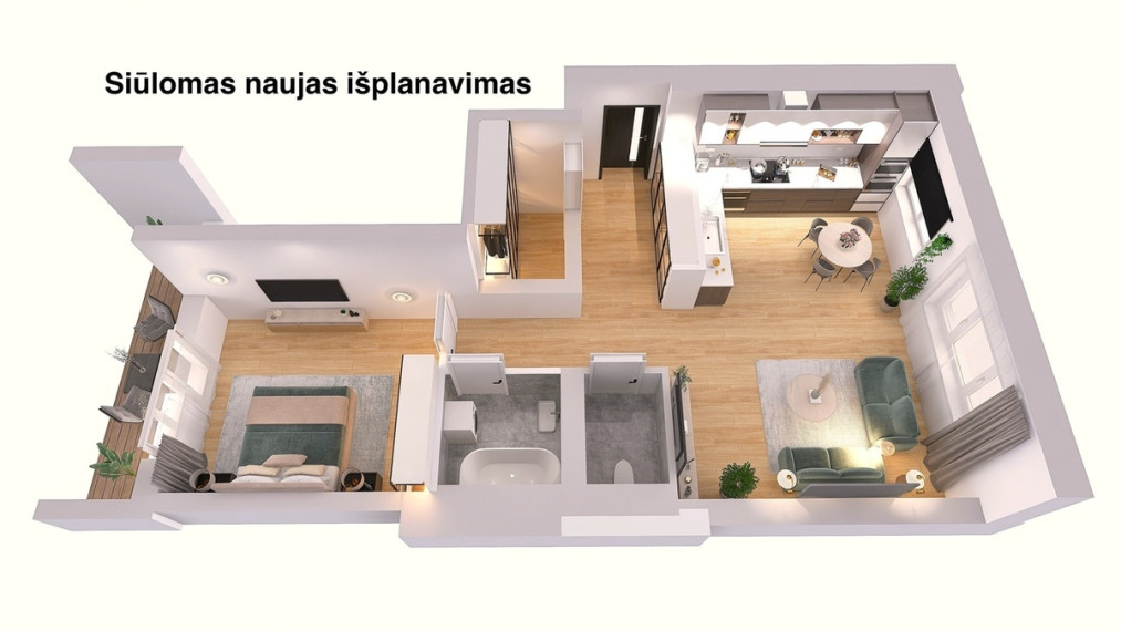 Parduodamas butas Ašmenos 1-oji g., Aukštuosiuose Šančiuose, Kaunas, 53.69 kv.m ploto 22
