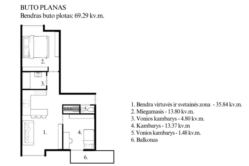Parduodamas butas Šaltinių g., Vilniaus m., Vilniaus m. sav., 69.29 m2 ploto, 3 kambariai 28