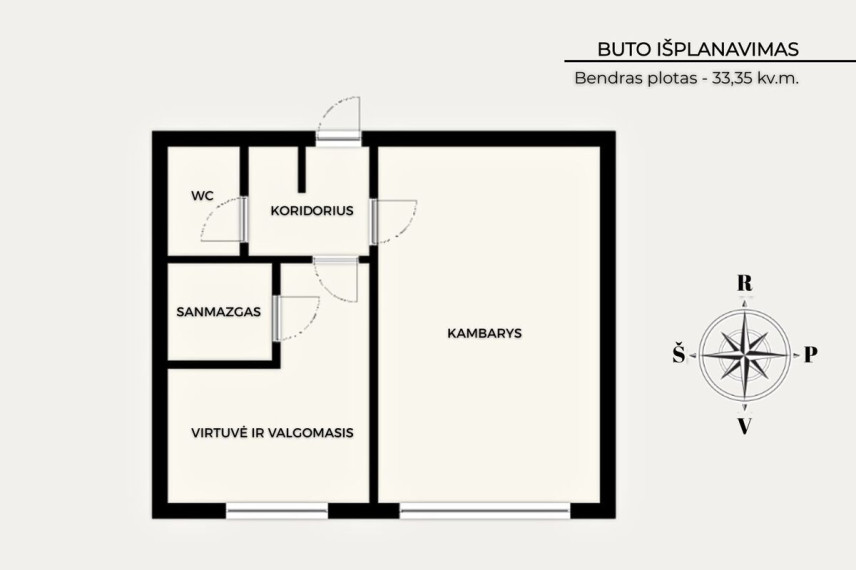 Parduodamas butas Širvintų g., Vilniaus m., Vilniaus m. sav., 33.35 m2 ploto, 2 kambariai 13