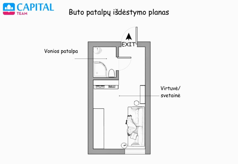 Nuomojamas butas Švitrigailos g., Naujamiestis, Vilniaus m., Vilniaus m. sav., 16.38 m2 ploto, 1 kambariai 10