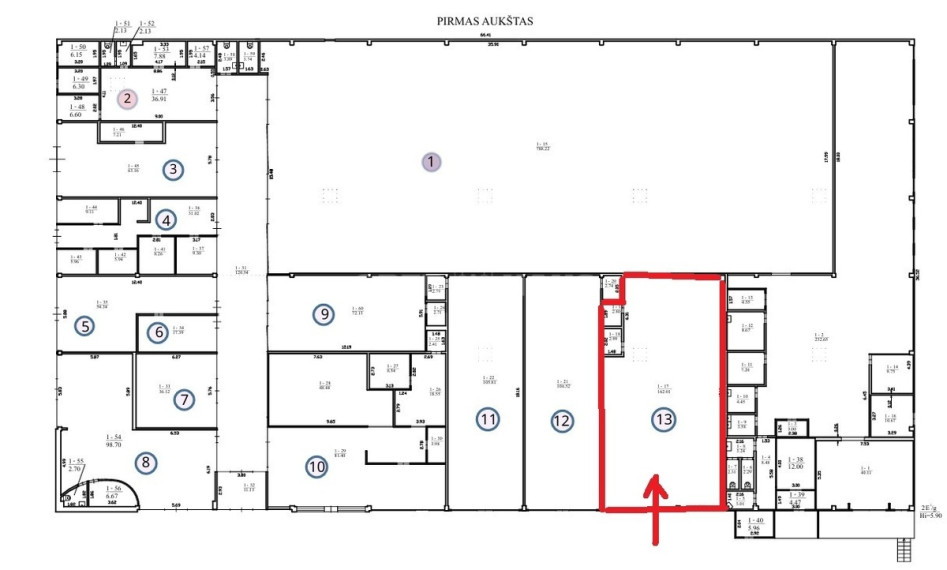Nuomojamos administracinės, maitinimo patalpos Molainių g., Panevėžio m. sav., 162 m2 ploto 13