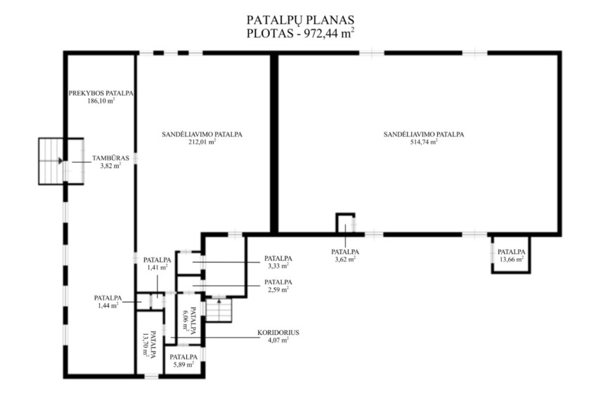 Parduodamos administracinės, kitos paskirties, paslaugų, prekybos, sandėliavimo patalpos Veterinarijos g., Tauragės m., Tauragės r. sav., 972.44 m2 ploto 5