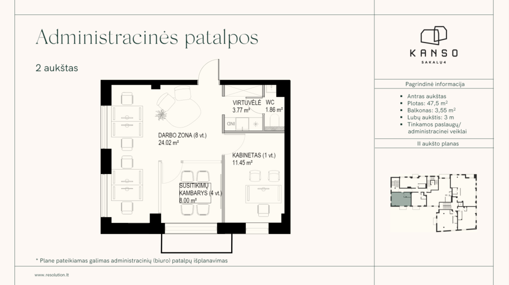 Parduodamos patalpos Sakalų g., Žvėrynas, Vilniaus m., Vilniaus m. sav., 47.5 m² ploto 15