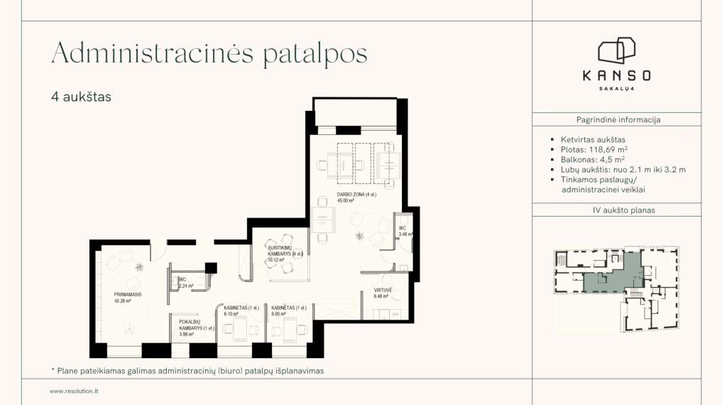 Parduodamos patalpos Sakalų g., Žvėrynas, Vilniaus m., Vilniaus m. sav., 119.49 m² ploto 16