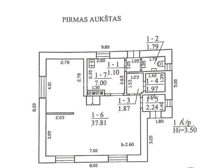 Parduodamas namas Žiemgalių g., Skaistakalnis, Panevėžio m., Panevėžio m. sav., 54.04 m2 ploto, 1 aukštai 15