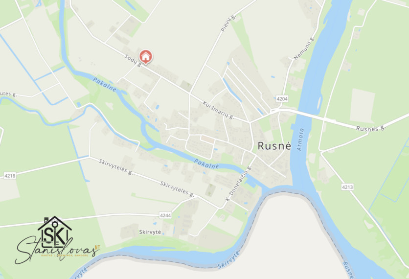 PARDUODAMAS NAMAS SU 29.50 ARŲ ŽEMĖS SKLYPU RUSNĖJE, SODŲ G. 28 48
