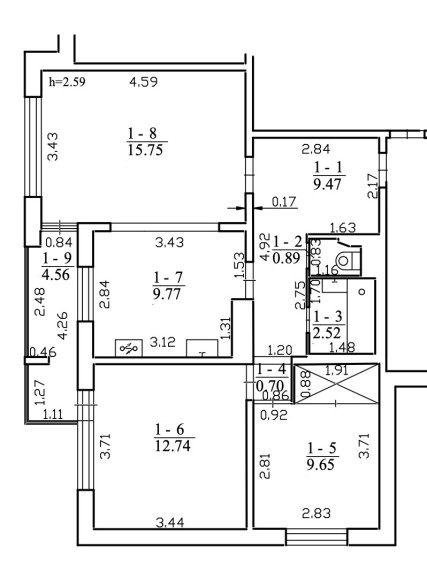 Parduodamas butas Liongino Baliukevičiaus-Dzūko g., Vilniaus m., Vilniaus m. sav., 66.05 m2 ploto, 3 kambariai 18