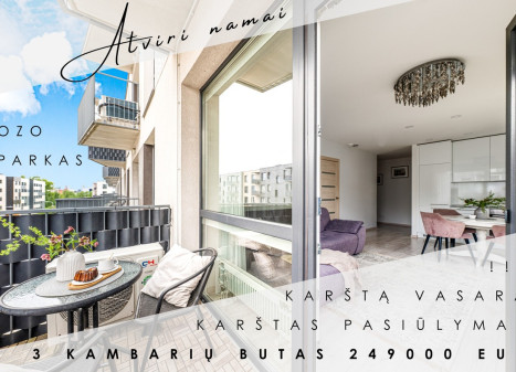 Parduodamas butas Jurgio Lebedžio g., Vilniaus m., Vilniaus m. sav., 58.65 m2 ploto, 3 kambariai