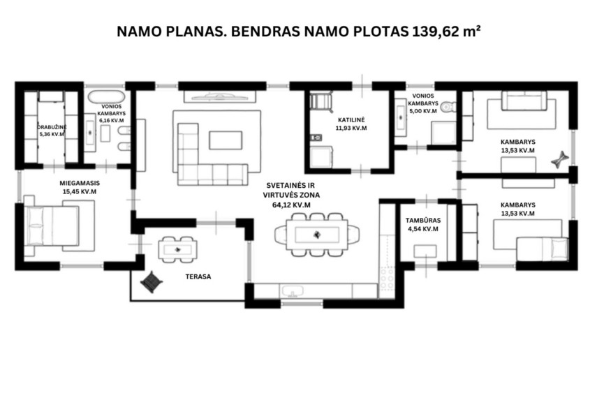 Parduodamas namas Gelvadiškių Sodų 2-oji g., Vilniaus m., Vilniaus m. sav., 139.62 m2 ploto, 1 aukštai 34