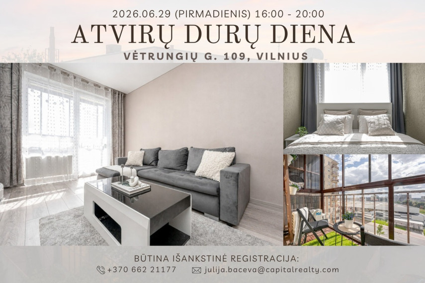 Parduodamas butas Vėtrungių g., Vilniaus m., Vilniaus m. sav., 53.98 m2 ploto, 2 kambariai 1
