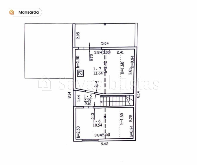 Parduodamas namas Mažeikių r. sav., Naikių k., Gilių 1-oji, 76.74 m2 ploto, 2 aukštai 18