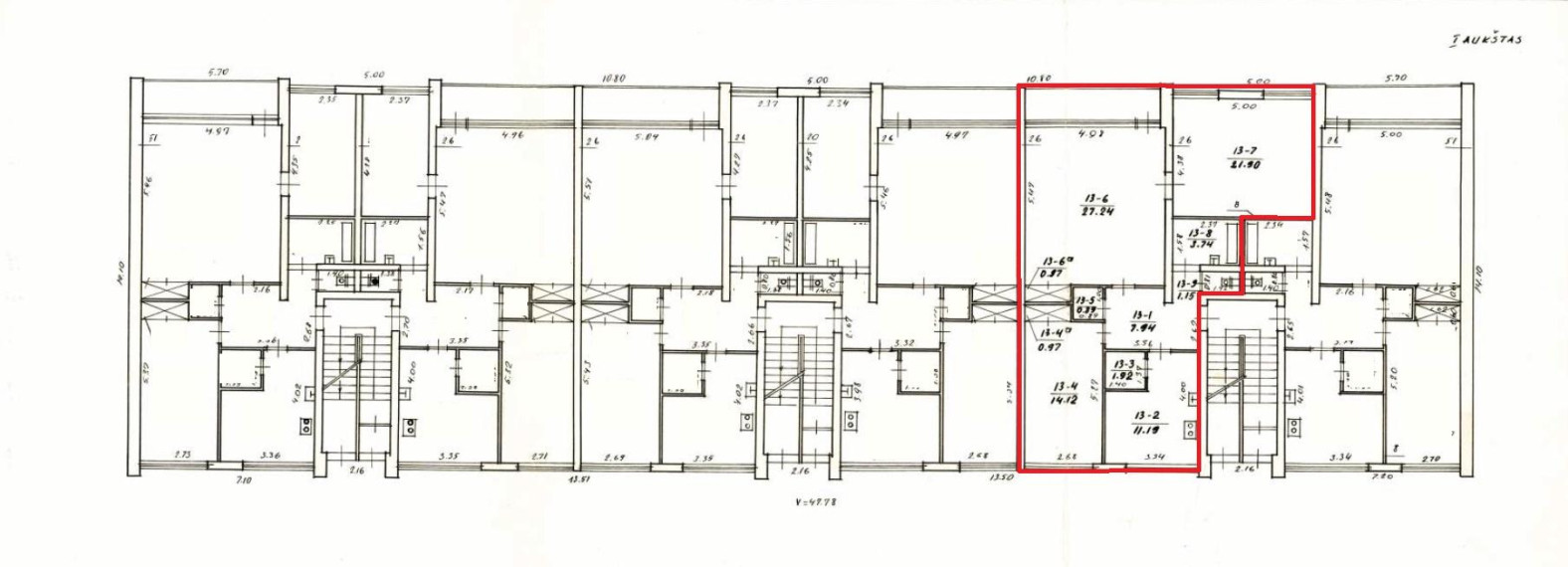 Parduodamas butas Darbininkų g., Upninkų k., Jonavos r. sav., 46.02 m² ploto 5 kambariai 6