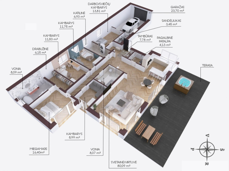 Parduodamas namas Miško g., Vilniaus m., Vilniaus m. sav., 212 m2 ploto, 1 aukštai 35