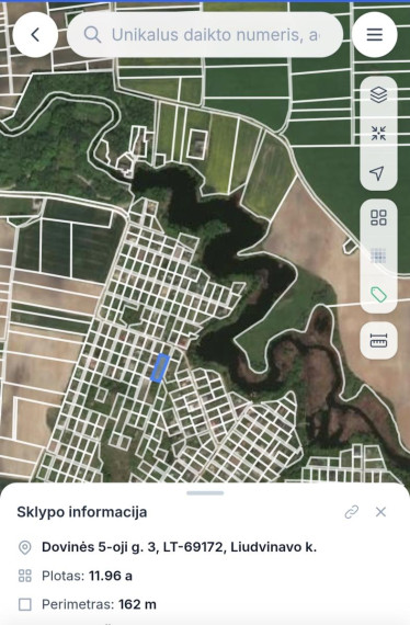 Parduodamas sklypas Dovinės 5-oji g., Liudvinavo k., Marijampolės sav., 12 a ploto 14