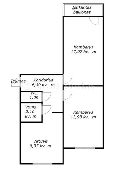 Nuomojamas butas Architektų g., Šiaulių m., Šiaulių m. sav., 50 m2 ploto, 2 kambariai 20