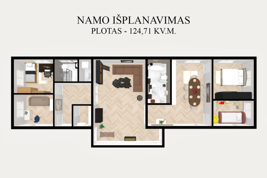 Parduodamas namas Centrinė g., Šlienavos k., Kauno r. sav., 124.71 m2 ploto 9