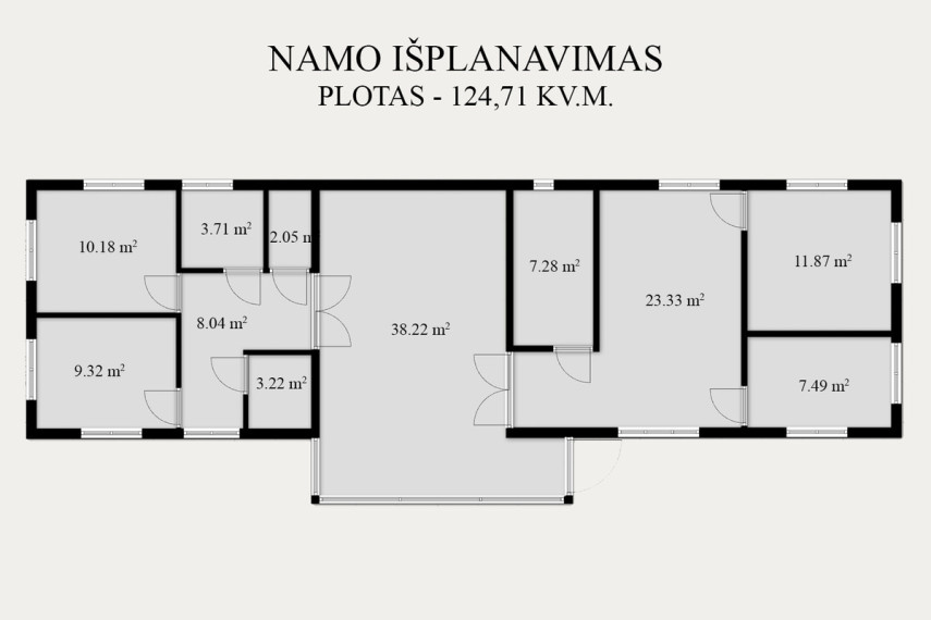 Parduodamas namas Centrinė g., Šlienavos k., Kauno r. sav., 124.71 m2 ploto 10