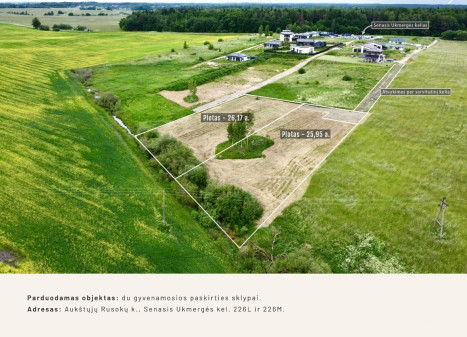 Parduodamas sklypas Senasis Ukmergės kel., Aukštųjų Rusokų k., Vilniaus r. sav., 26.17 a ploto Parduodamas sklypas Senasis Ukmergės kel., Aukštųjų Rusokų k., Vilniaus r. sav., 26.17 a ploto