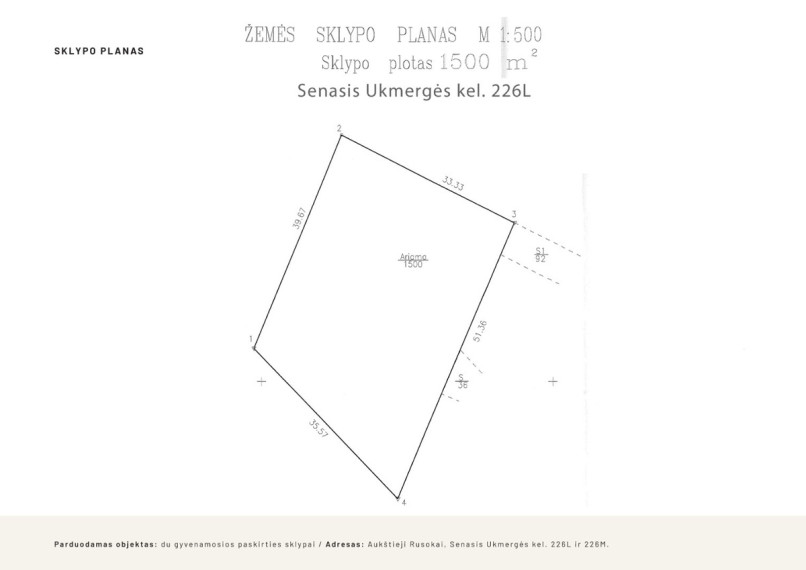 Parduodamas  sklypas Senasis Ukmergės kel., Aukštųjų Rusokų k., Vilniaus r. sav., 26.17 a ploto 4