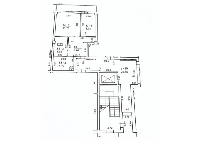 Parduodamas butas Vėtrungių g., Vilniaus m., Vilniaus m. sav., 44.72 m2 ploto, 2 kambariai 3