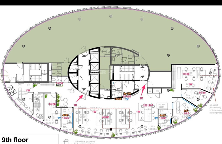 Nuomojamos administracinės patalpos Upės g., Žvėrynas, Vilniaus m., Vilniaus m. sav., 408 m2 ploto 5
