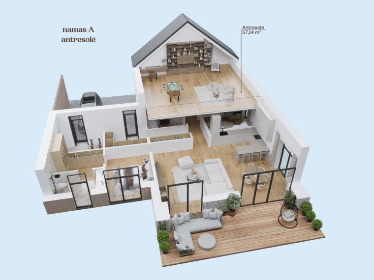 Parduodamas namas Pievų g., Turgaičių k., Trakų r. sav., 134 m2 ploto, 1 aukštai 12