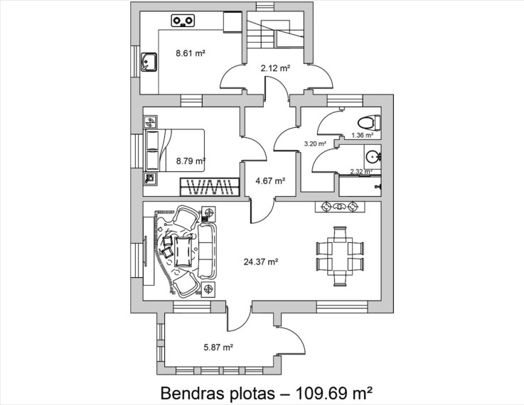 Parduodamas namas Žemaitės g., Kaišiadorių m., Kaišiadorių r. sav., 109.69 m2 ploto, 2 aukštai 20