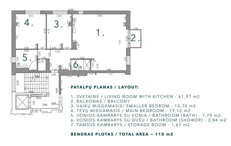 Nuomojamas butas A. Juozapavičiaus g., Vilniaus m., Vilniaus m. sav., 110 m2 ploto, 3 kambariai 8